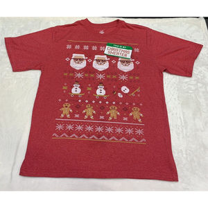 MERRY CHRISTMAS SWEATER WOMEN S RED SIZE XXL SHORT SLEEVE T-SHIRT
